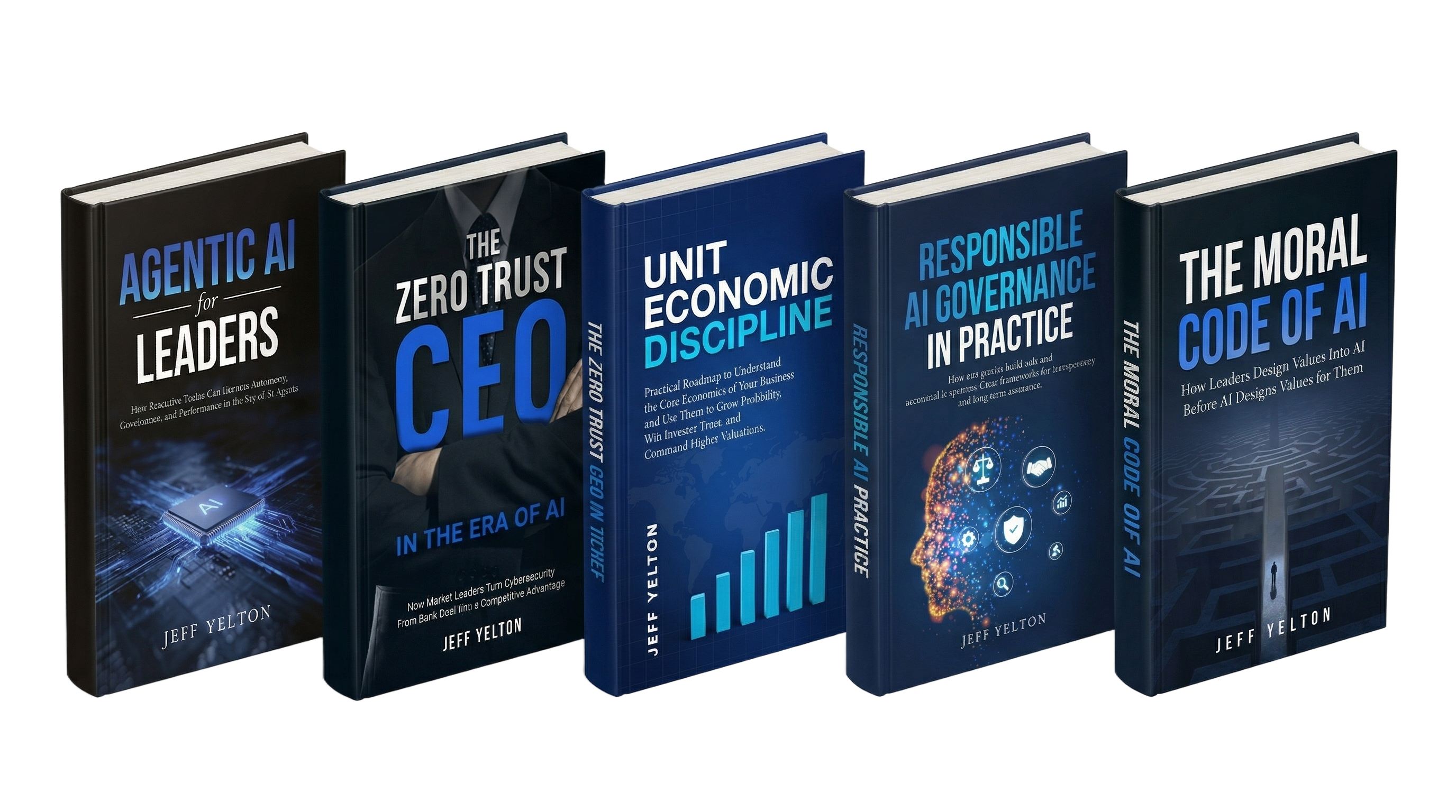All five books by Jeff Yelton